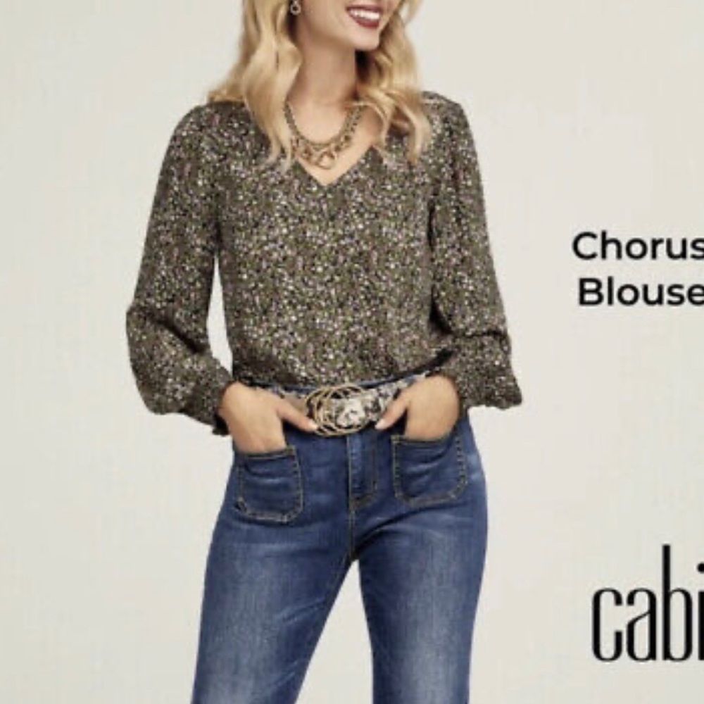 Cabi New NWOT Chorus Blouse #4161 Green Multicolor Was $90